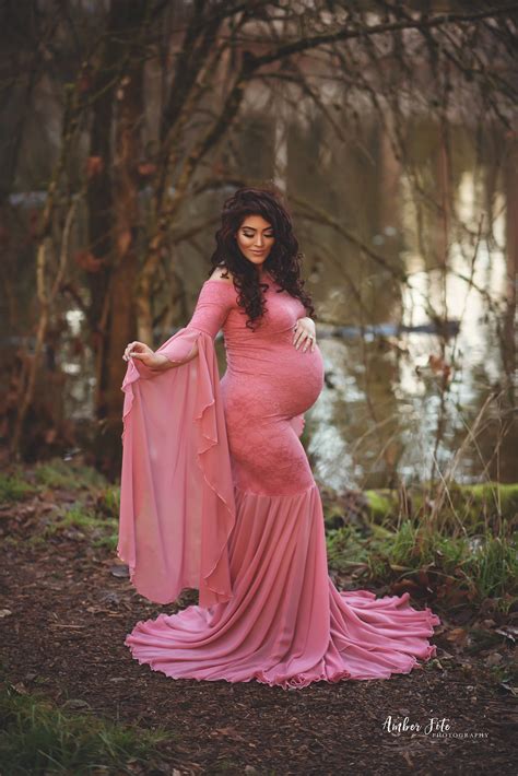 Beautiful Momma In Our Angoragown In Antiquerose Amberfitephotography Maternity Photo Props
