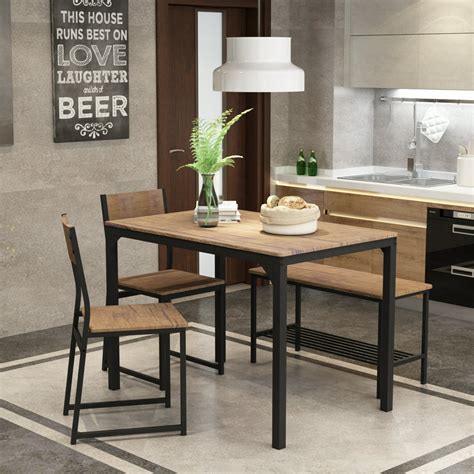 Goldwing 4 Piece Dining Table Set With Storage Rack 43in Rectangular