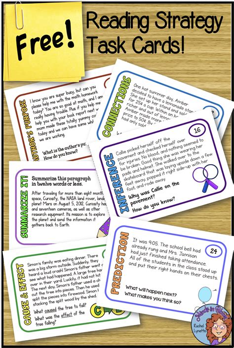 Reading Strategies Task Cards Free Inference Summarizing More