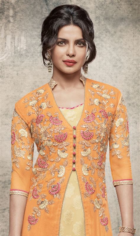 Priyanka Chopra Yellow Color Georgette Chudidar Suit Priyanka Chopra Priyanka Chopra Hot Fashion