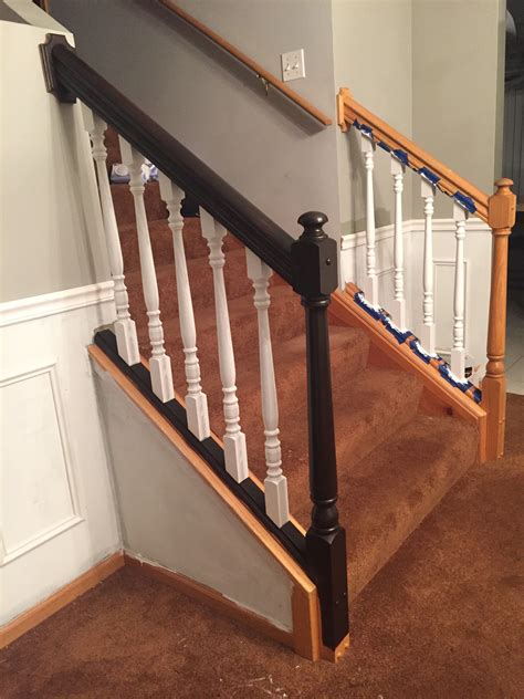 Banister Remodel Gel Stain Java Stair Banister Home Stairs Design