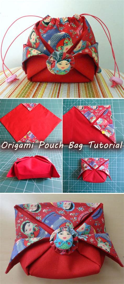 Origami Pouch Bag Tutorial Origami Bag Fabric Origami Bags Tutorial