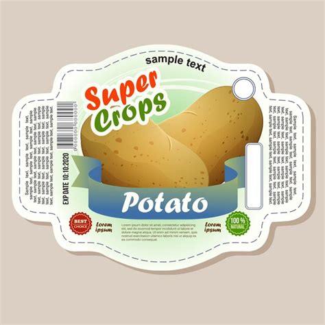 Premium Vector Potato Label Sticker