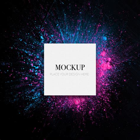Download Free PSD | Holi color mockup on black background