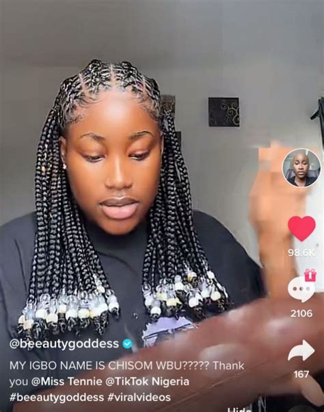 Nigerian Tiktoker Beauty Goddess Says Her Real Igbo Name Is Chisom