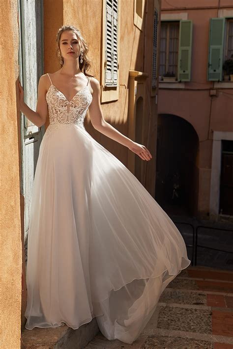 Find the perfect spaghetti straps wedding dress photos and be inspired for your wedding. Spaghetti Strap V-neckline Sheath Wedding Dress With ...