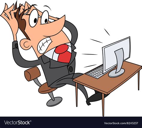 Stress While Working At Computer Royalty Free Vector Image