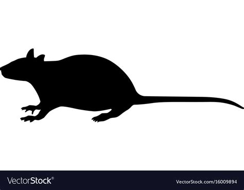 A Black Silhouette Rat Royalty Free Vector Image