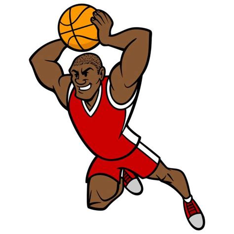 Cartoon Basketball Player Dunking Illustrations Royalty Free Vector