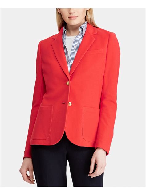 RALPH LAUREN Womens Red Two Button Blazer Jacket Size S Walmart