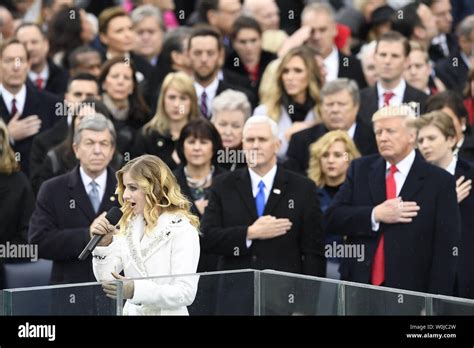 16 Year Old Jackie Evancho Sings The National Anthem At Donald Trumps