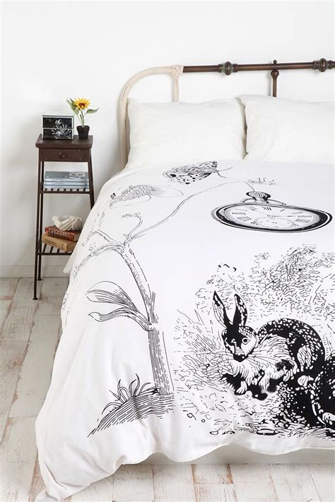 && does anyone have pics of the rabbit setup in their bedroom? White Rabbits Duvet Cover | Alice in wonderland room ...