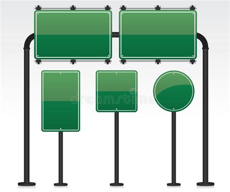 Set Of Blank Vector Road Signs Isolated On Transparent Background