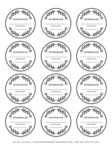Floral Homemade Label Wl350 Labels Printables Free Free Label
