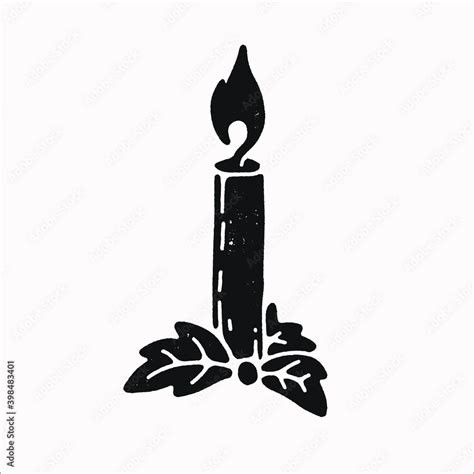 candle illustration, christmas black line art vector art. isolated clip