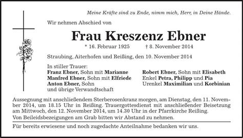 Hier werden sie live über den fortgang der beisetzung informiert Traueranzeige Familienanzeigen / Todesanzeigen - idowa Markt