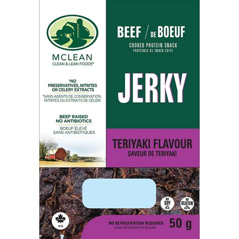 Teriyaki Beef Jerky Shelf Stable Mclean Meats Clean Deli Meat