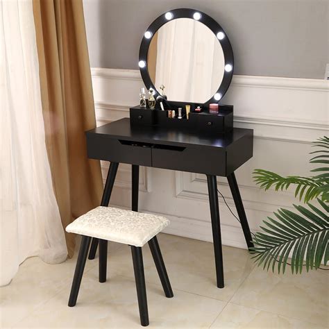 It's the small version of the malm vanity with 1 drawer, the larger version has. Vanity Set Makeup Dressing Table with 10 led Lights Round ...