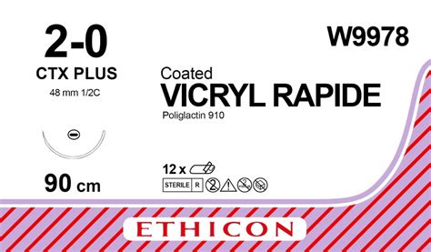 W9978 Vicryl Rapide Polyglactin 910 Suture Undyed Braided 1xctx