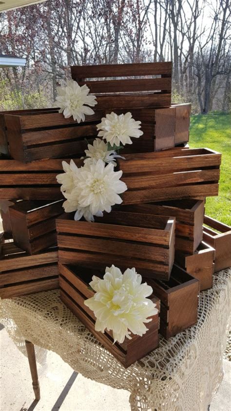 Wood Crates Wedding Centerpiece Table Decorations Rustic