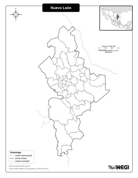Mapa Del Estado De Nuevo León Con Municipios Mapas Para Descargar E