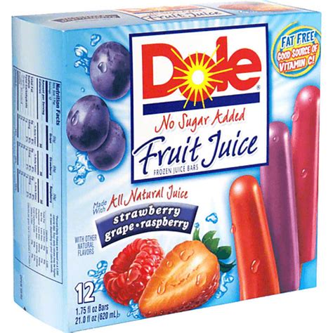 Dole Fruit Juice Frozen Juice Bars Assorted Flavors Fruit And Juice