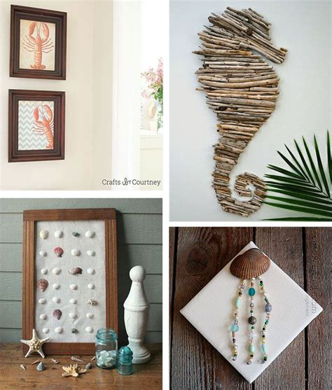 Look no further for wedding décor inspiration and ideas. 29 Beach Crafts: Coastal DIY Wall Art | Beach theme wall ...