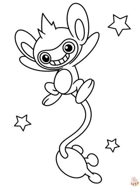 Aipom Coloring Pages Free Printables By Gbcoloring