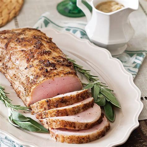 Line a large rimmed baking sheet with aluminum foil. Roasted Pork Loin with Onion Gravy - Paula Deen Magazine ...