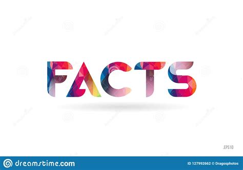 Facts Colored Rainbow Word Text Suitable For Logo Design