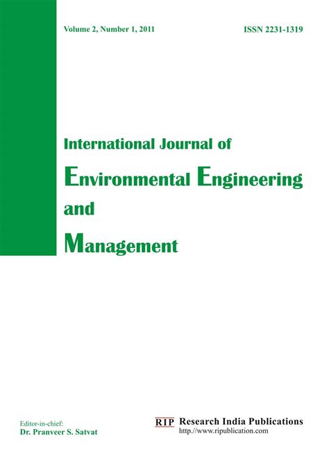 The editorial board encourages academicians, research scholars and partitions to publish their articles related to electronics and communication engineering and relevant fields. IJEEM, International Journal of Environmental Engineering ...