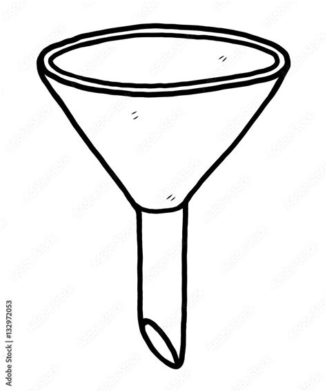 Funnel Cartoon Vector And Illustration Black And White Hand Drawn