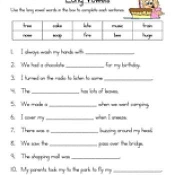 The tsunami in indonesia called_ immediate action. Long Vowels Fill in the Blank Worksheet | Long vowel ...