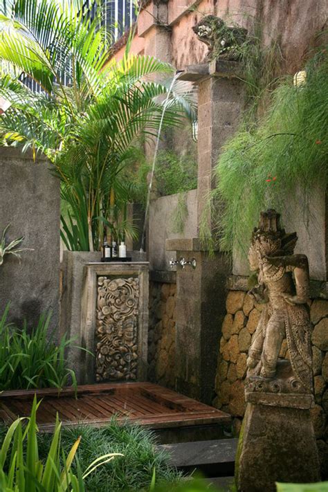 The stool was carved carved from a solid block of basalt. 20 Tropical Outdoor Showers With Peaceful Feeling ...