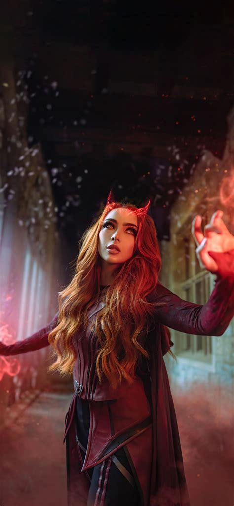 1242x2688 The Scarlet Witch Cosplay Girl 4k Iphone Xs Max Hd 4k