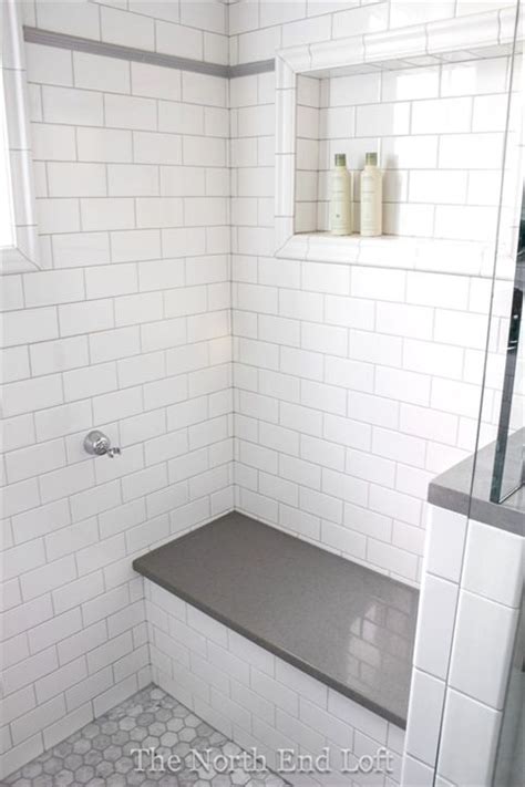 Glass, travertine, marble, porcelain #subwaytile. We chose shiny white subway tile with light gray grout for ...