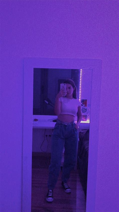 aesthetic mirror selfie in 2020 | Led girls, Light blue aesthetic