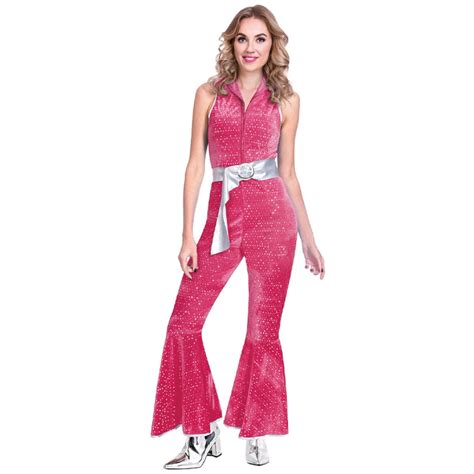 Pink Disco Jumpsuit Adult Costume Party Delights