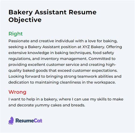 Top 17 Bakery Assistant Resume Objective Examples