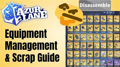 Azur lane's balance is such though that even the weaker ships can still do their jobs well with the our tier list assumes you have good gear for your ships, as a weak ship with proper equipment and now, this tier list also assumes that you have read our azur lane beginner's guide , and have been. Azur Lane Gear Management/Scrap Guide - YouTube