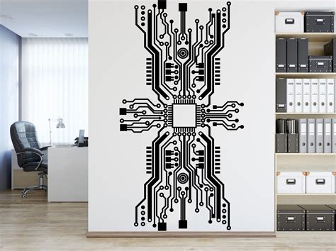 Circuit Board Wall Decal Technology Vinyl Wall Art Decals Etsy