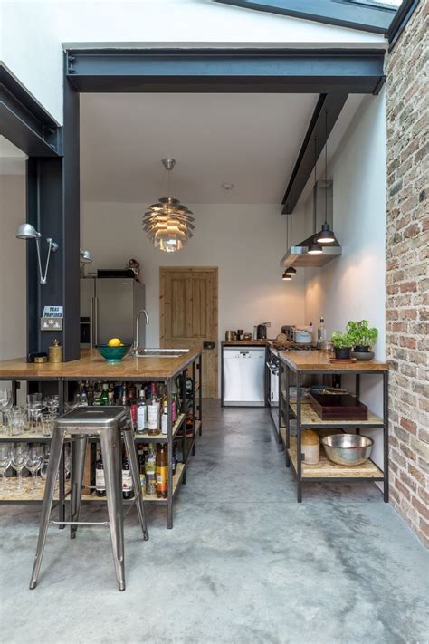 Q a construction details steel beams bernard custom homes. Image result for metal extensions | Rustic kitchen ...