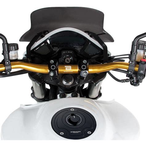 Elevato comfort e protezione per ginocchio tibia e coscia. Manubrio Moto Strada in Ergal BARRACUDA Racing Rosso ...