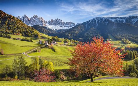 Wallpaper Italy Alps Beautiful Scenery Forest Trees Mountains