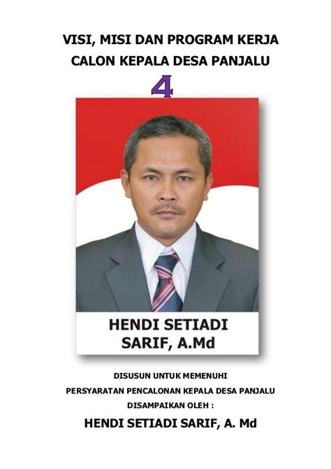 Visi misi calon kades panjalu hendi setiadi sarif, a.md