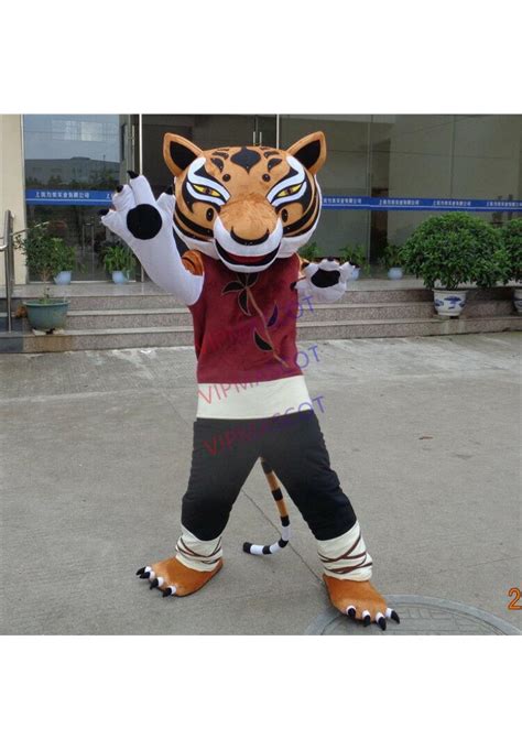Xmas Tigress Mascot Costume Kung Fu Panda Unisex Cosplay Suit Dress