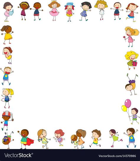 Frame Template With Happy Children Illustration Download A Free