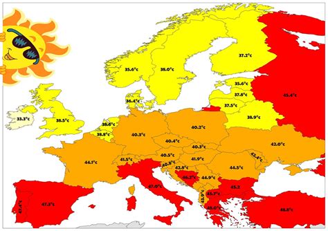 The Highest Temperatures Recorded In Europe Mappr