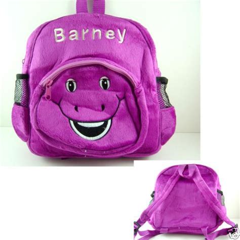 Newest Barney The Dinosaur 9 Purple Face Soft Plush Toy Backpack Bag