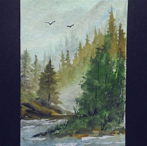 Aceo Original Landscape Etsy Original Landscape Miniature Painting